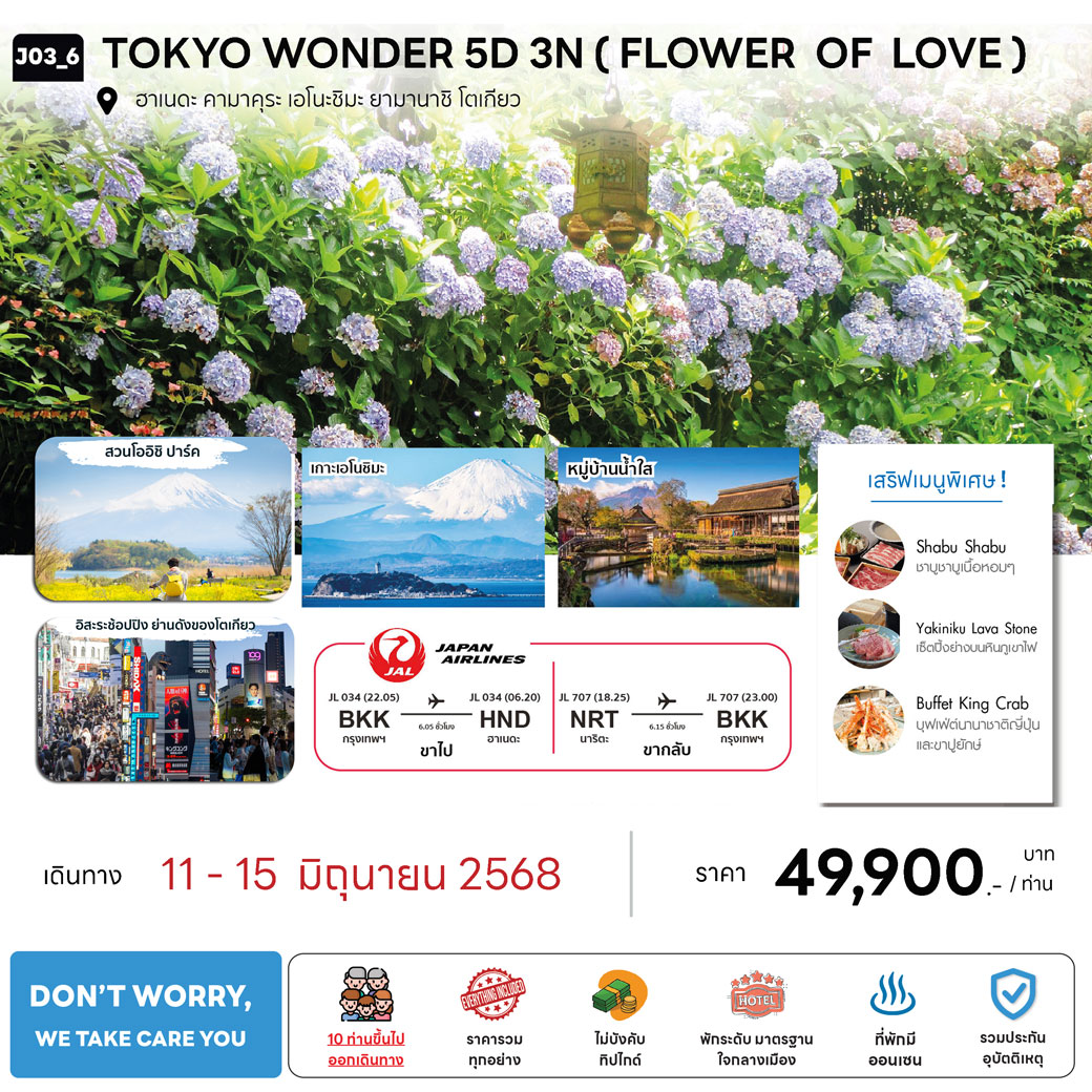 ทัวร์ญี่ปุ่น TOKYO WONDER 5วัน 3คืน (JL)
